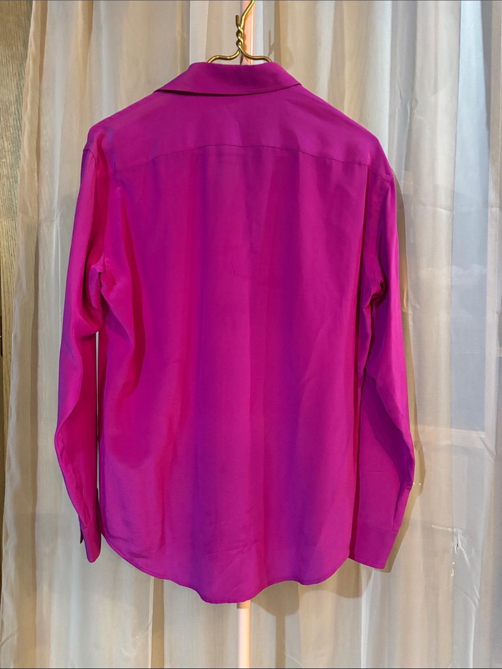 Ralph Lauren Black Label SILK Button-Front Long Sleeve Blouse - Picture 7 of 7